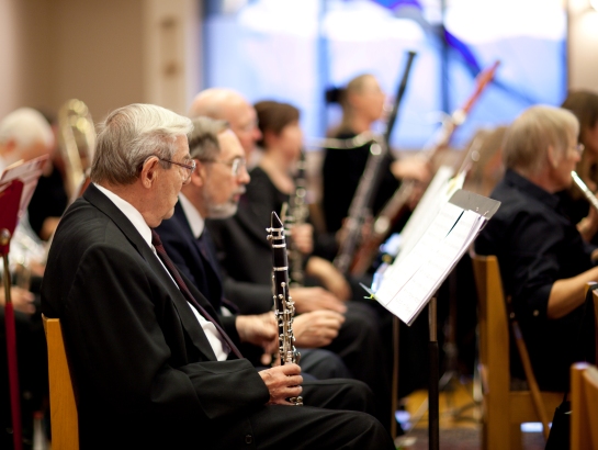 Rehearsing before the concert